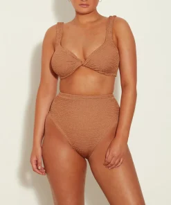 Hunza G Bikini Sets|Bralette-Jamie Bikini - Metallic Cocoa