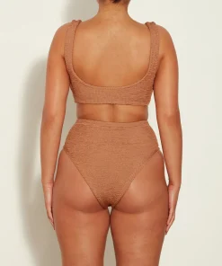 Hunza G Bikini Sets|Bralette-Jamie Bikini - Metallic Cocoa