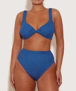 Hunza G Bikini Sets|Bralette-Jamie Bikini - Metallic Denim