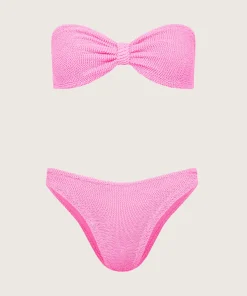 Hunza G Bikini Sets|Bandeau-Jean Bikini - Bubblegum