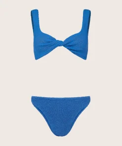 Hunza G Bikini Sets|Bralette-Juno Bikini - Metallic Denim