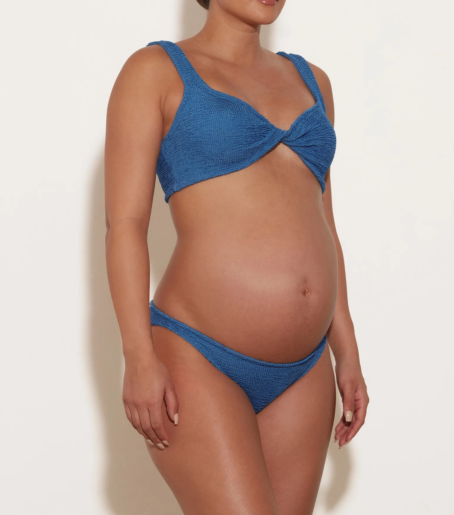 Hunza G Bikini Sets|Bralette-Juno Bikini - Metallic Denim