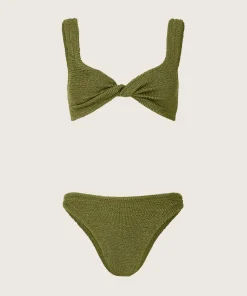 Hunza G Bikini Sets|Bralette-Juno Bikini - Metallic Moss