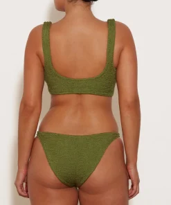 Hunza G Bikini Sets|Bralette-Juno Bikini - Metallic Moss