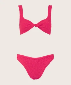 Hunza G Bikini Sets|Bralette-Juno Bikini - Metallic Raspberry