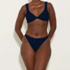 Hunza G Bikini Sets|Bralette-Juno Lurex Bikini - Navy/Silver
