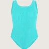 Hunza G Kids - 7-12 Yrs-Kids Classic Swim - Aqua