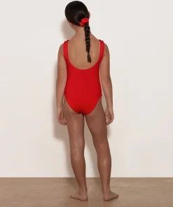 Hunza G Kids - 7-12 Yrs-Kids Classic Swim - Red