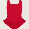 Hunza G Kids - 7-12 Yrs-Kids Denise Swim - Red Red/Red