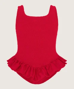 Hunza G Kids - 7-12 Yrs-Kids Denise Swim - Red Red/Red
