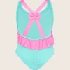 Hunza G Kids - 7-12 Yrs-Kids Lara Swim - Aqua/Bubblegum