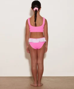 Hunza G Kids - 7-12 Yrs-Kids Olive Bikini - Bubblegum