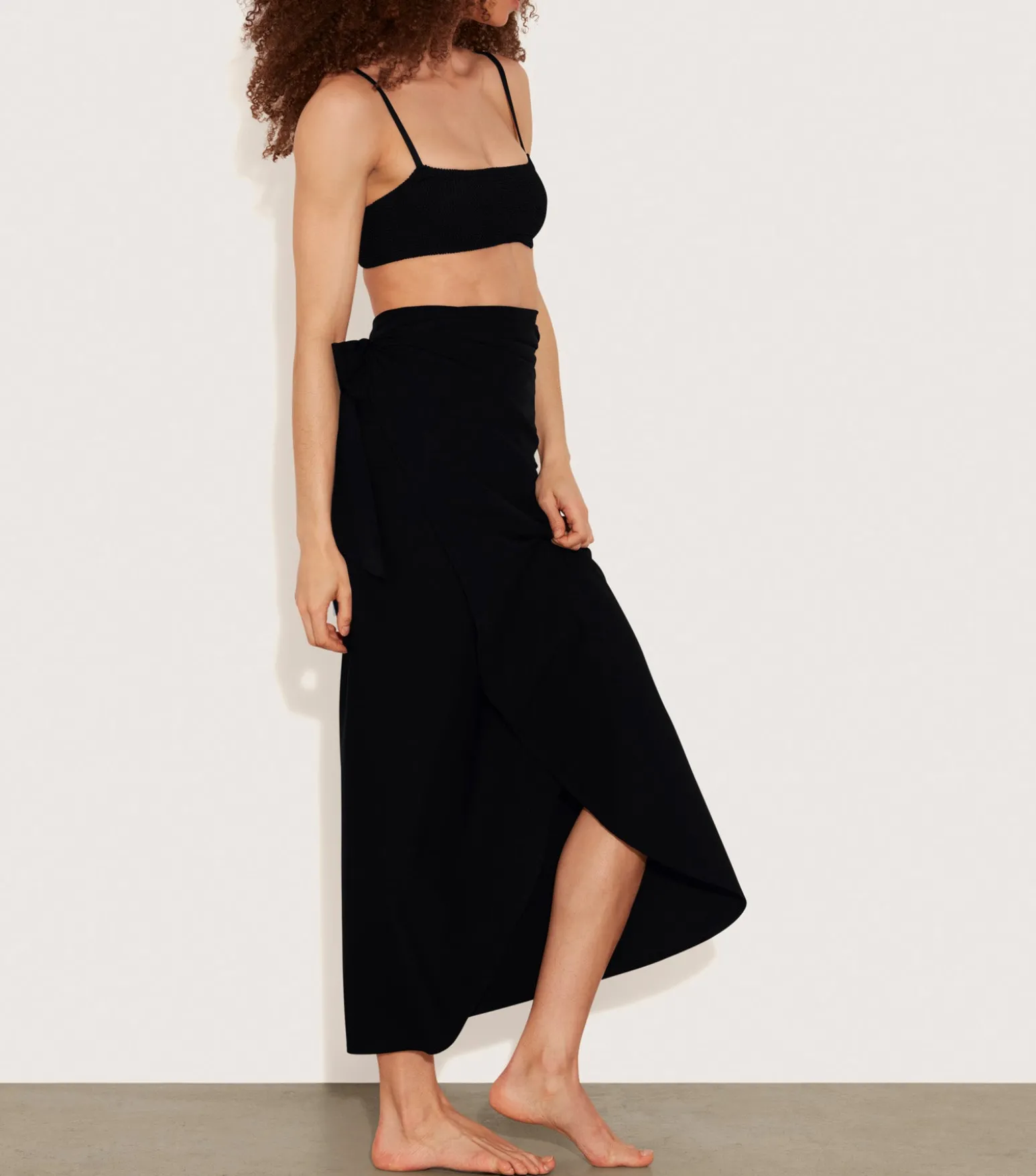 Hunza G Sarongs|Shorts And Skirts-Long Sarong - Black