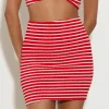 Hunza G Shorts And Skirts-Mini Skirt - Red/White Stripe