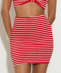 Hunza G Shorts And Skirts-Mini Skirt - Red/White Stripe