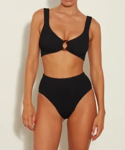 Hunza G Bralette|High-Waisted-Nadine Bikini - Black
