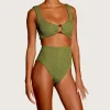 Hunza G Bikini Sets|Bralette-Nadine Bikini - Metallic Moss