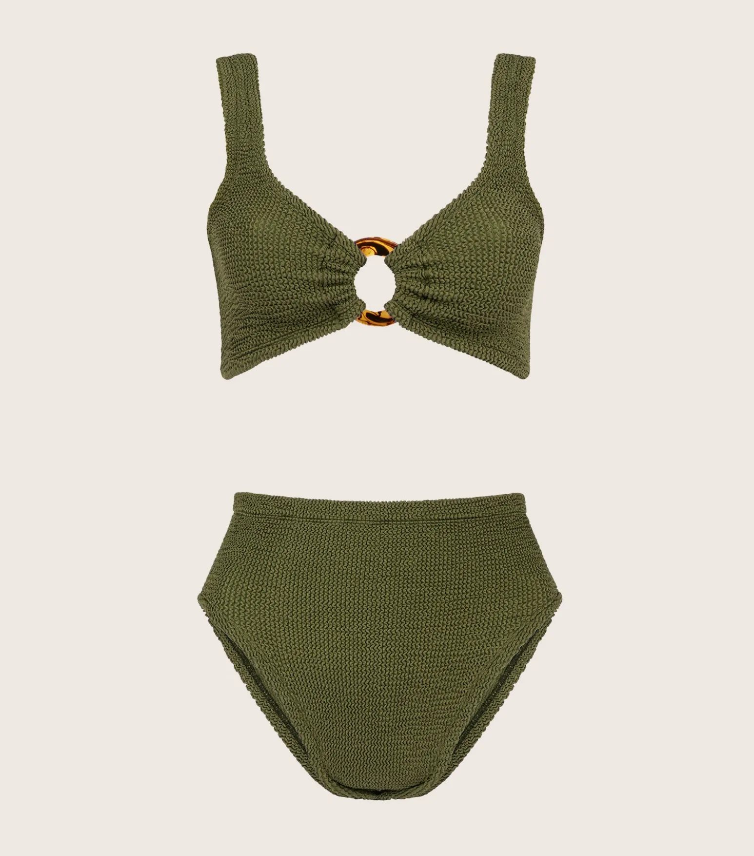 Hunza G Bikini Sets|Bralette-Nadine Bikini - Metallic Moss