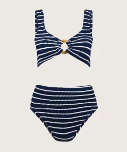 Hunza G Bikini Sets|Bralette-Nadine Bikini - Navy/White Stripe