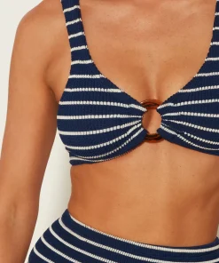 Hunza G Bikini Sets|Bralette-Nadine Bikini - Navy/White Stripe