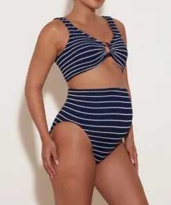 Hunza G Bikini Sets|Bralette-Nadine Bikini - Navy/White Stripe