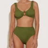 Hunza G Bikini Sets|Bralette-Nadine Bikini With Tonal Hoops - Metallic Moss