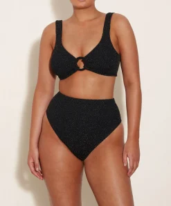 Hunza G Bikini Sets|Bralette-Nadine Lurex Bikini - Black/Gold
