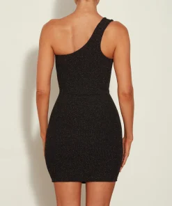 Hunza G Dresses-Nancy Lurex Dress - Black/Gold