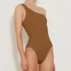Hunza G One Shoulder-Nancy Swim - Metallic Cocoa