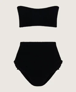 Hunza G Bikini Sets|Bandeau-Osiris Frill Bikini - Black