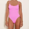 Hunza G Scoop Neck-Pamela Swim - Bubblegum