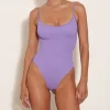 Hunza G Scoop Neck-Pamela Swim - Lilac
