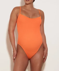 Hunza G Scoop Neck-Pamela Swim - Orange