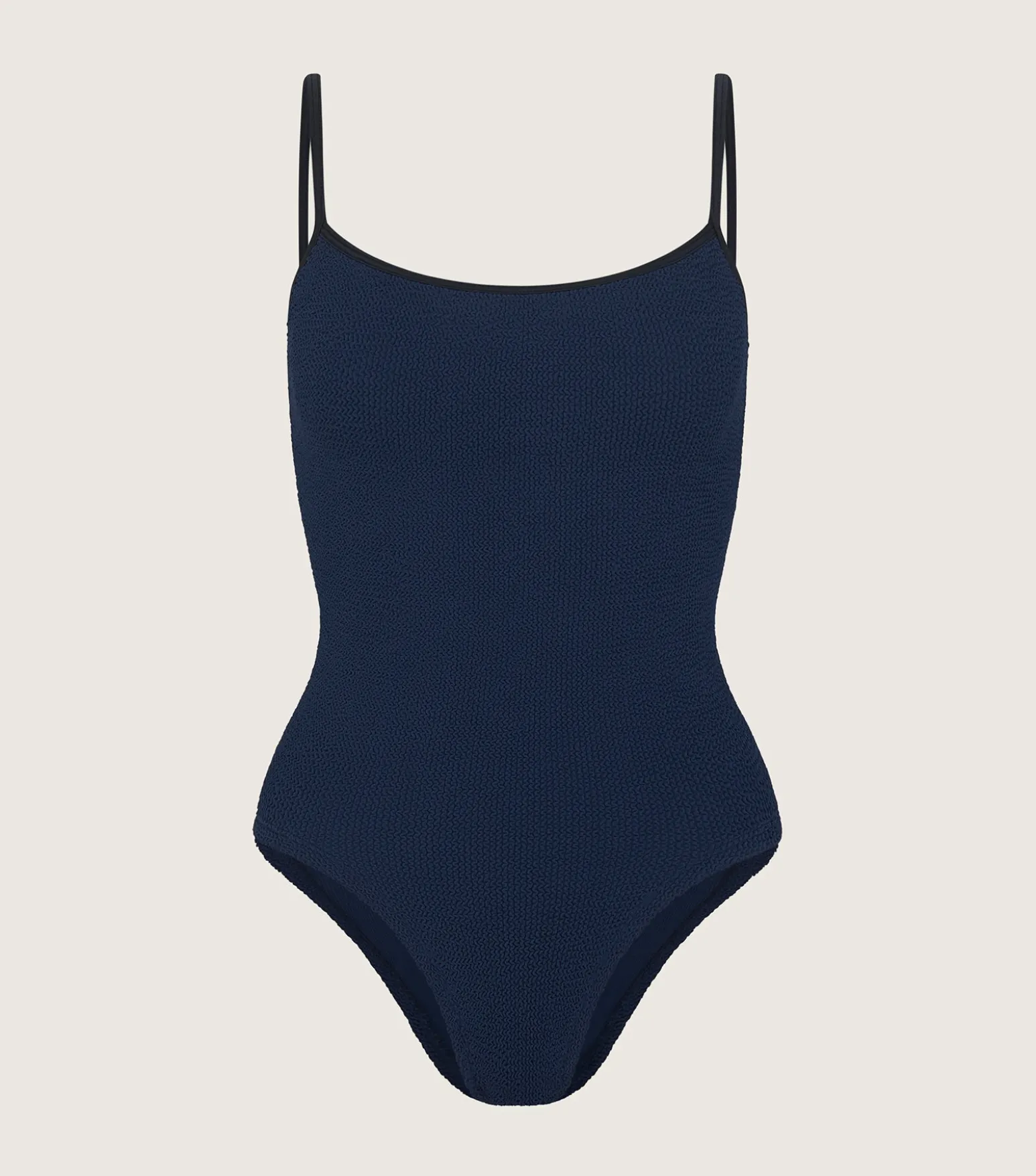 Hunza G Scoop Neck-Pamela Swim Contrast - Navy/Black