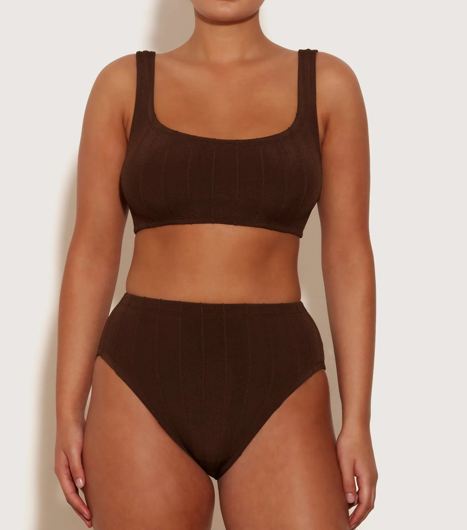 Hunza G Bikini Sets|Bralette-Patricia Nile Bikini - Metallic Chocolate
