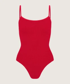 Hunza G Scoop Neck-Petra Swim - Red