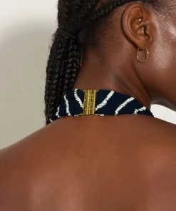 Hunza G Dresses-Polly Dress - Navy/White Stripe