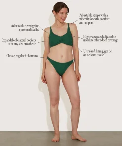 Hunza G Bikini Sets-Post Mastectomy Bikini - Metallic Forest Green