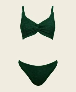 Hunza G Bikini Sets-Post Mastectomy Bikini - Metallic Forest Green