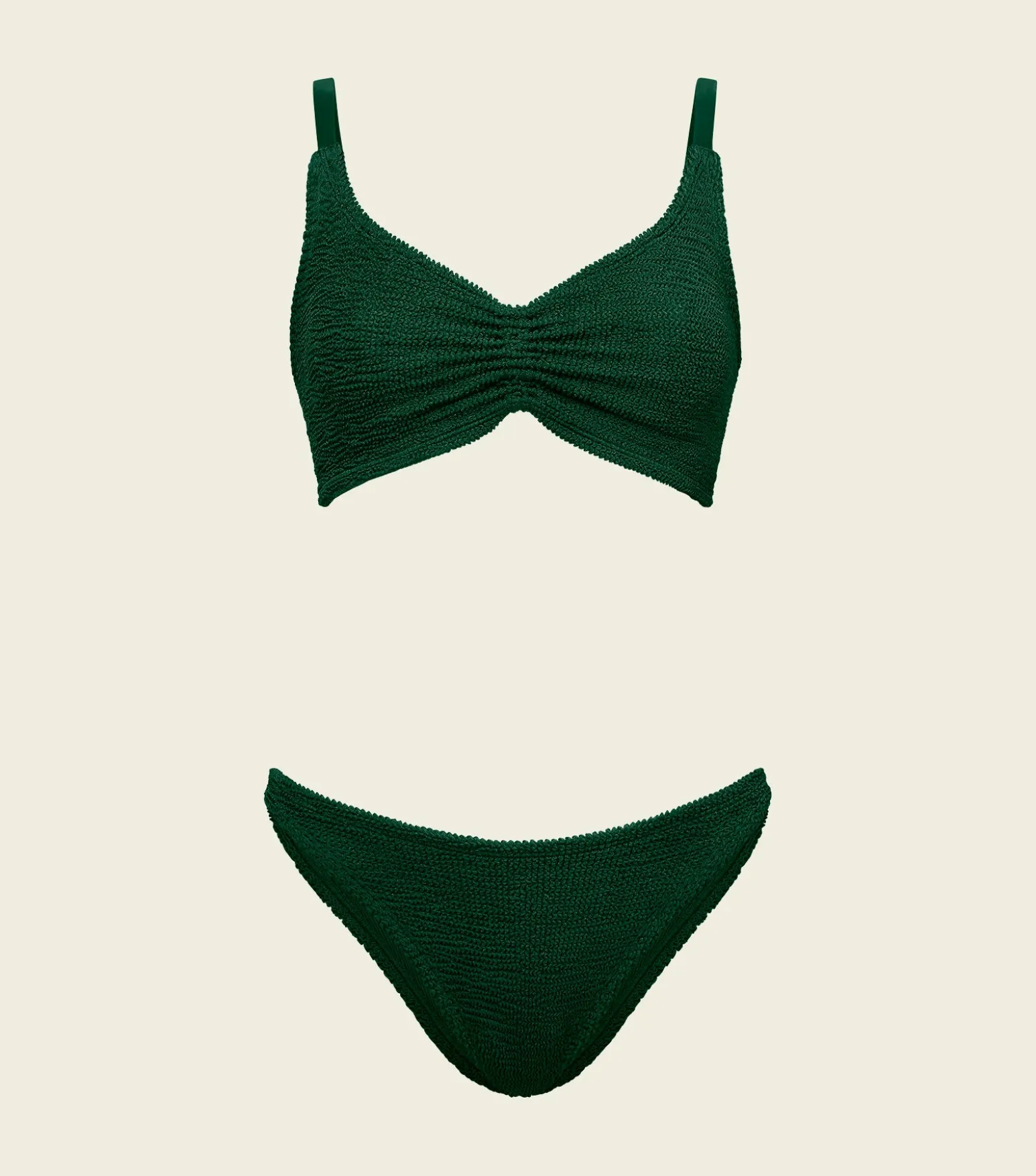 Hunza G Bikini Sets-Post Mastectomy Bikini - Metallic Forest Green