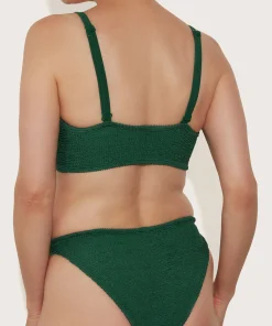 Hunza G Bikini Sets-Post Mastectomy Bikini - Metallic Forest Green
