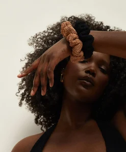 Hunza G Scrunchies-Scrunchie - Metallic Cocoa