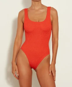 Hunza G Square Neck-Square Neck Swim - Metallic Tangerine