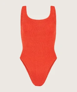 Hunza G Square Neck-Square Neck Swim - Metallic Tangerine