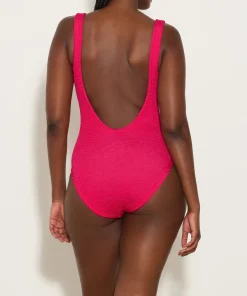 Hunza G Square Neck-Square Neck Swim - Metallic Raspberry
