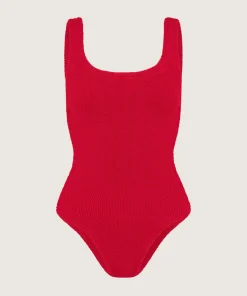Hunza G Square Neck-Square Neck Swim - Red