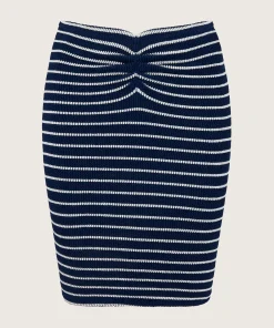 Hunza G Shorts And Skirts-Stripe Mini Skirt - Navy/White Stripe