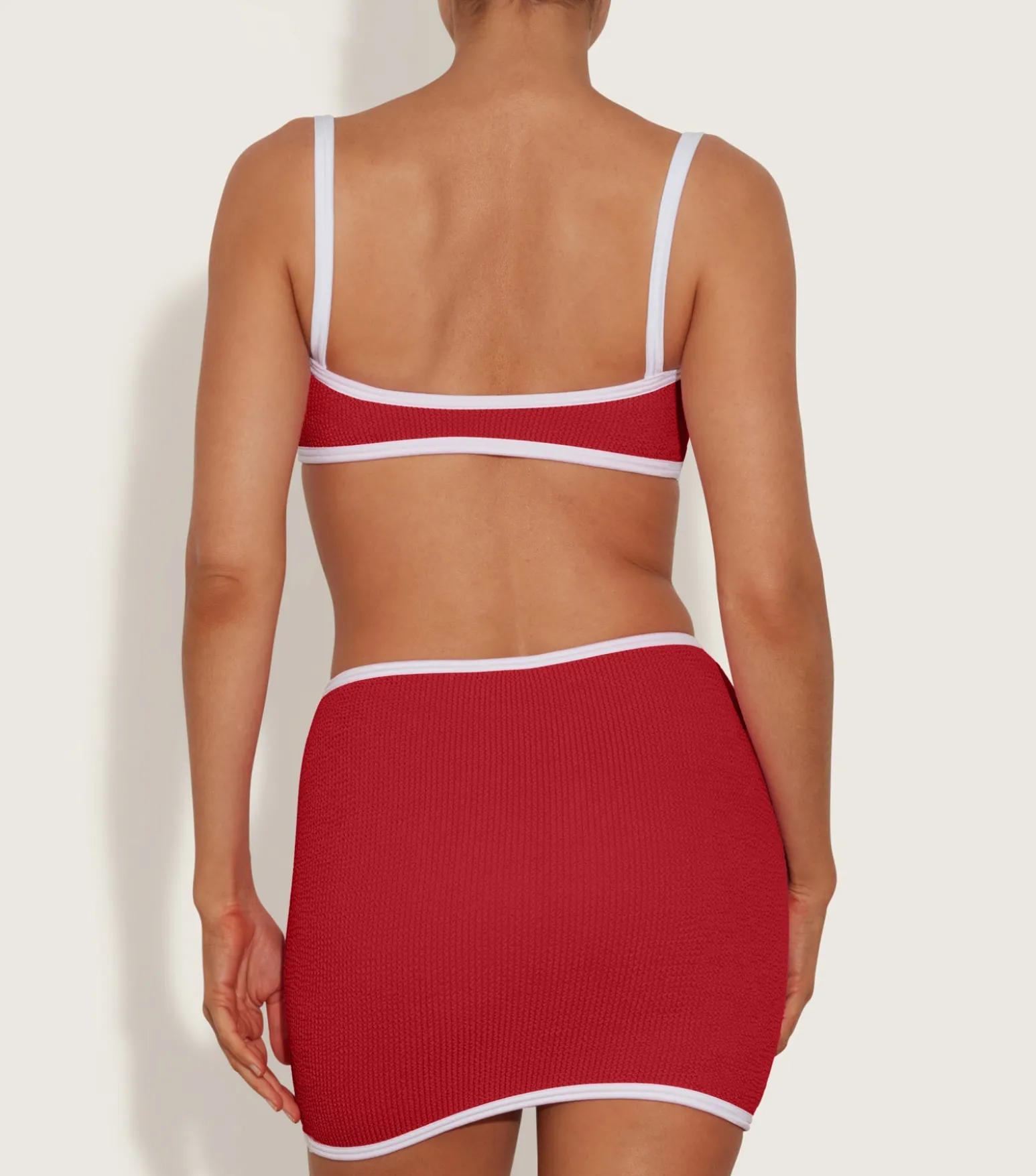 Hunza G Shorts And Skirts-Swimskirt Bikini Bottom - Red/White