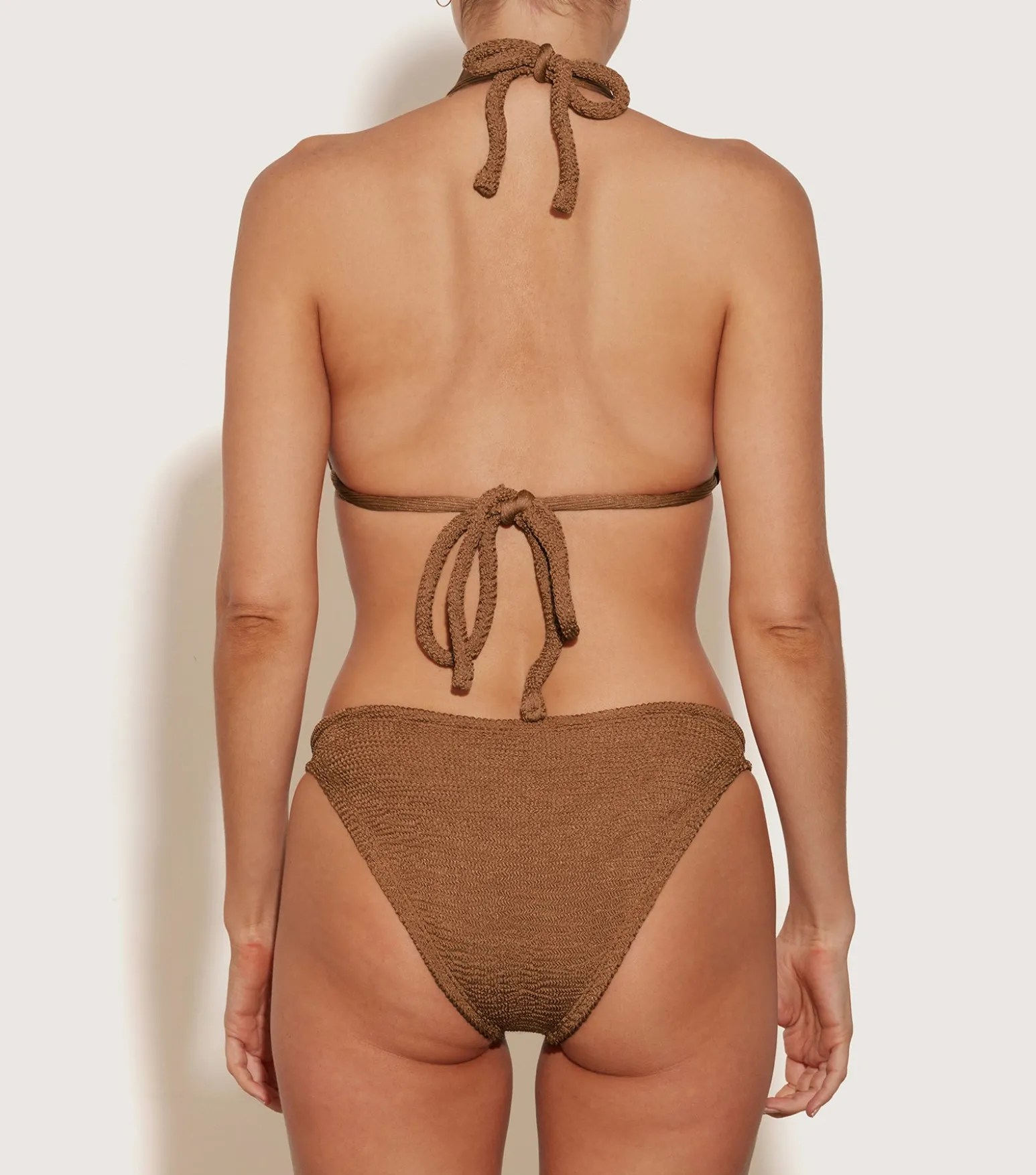Hunza G Triangle|Bikini Sets-Tammy Bikini - Metallic Cocoa