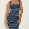 Hunza G Dresses-Tank Dress - Navy/White Stripe
